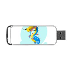 Dragon Chinese Blue Mustache China Portable Usb Flash (two Sides) by Wegoenart