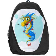 Dragon Chinese Blue Mustache China Backpack Bag by Wegoenart