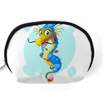 Dragon Chinese Blue Mustache China Accessory Pouch (Medium) Back