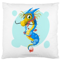 Dragon Chinese Blue Mustache China Standard Flano Cushion Case (two Sides) by Wegoenart