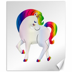 Rainbow Unicorn Unicorn Heart Canvas 8  X 10  by Wegoenart