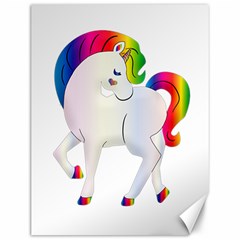 Rainbow Unicorn Unicorn Heart Canvas 12  X 16  by Wegoenart