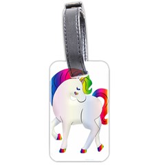 Rainbow Unicorn Unicorn Heart Luggage Tags (two Sides) by Wegoenart