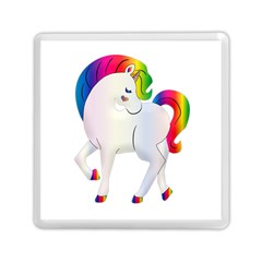 Rainbow Unicorn Unicorn Heart Memory Card Reader (square) by Wegoenart