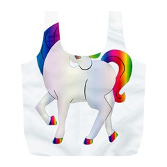 Rainbow Unicorn Unicorn Heart Full Print Recycle Bag (l) by Wegoenart