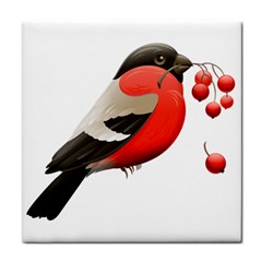 Red Robin Berry Red Berries Bird Tile Coasters by Wegoenart