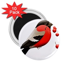 Red Robin Berry Red Berries Bird 2 25  Magnets (10 Pack)  by Wegoenart