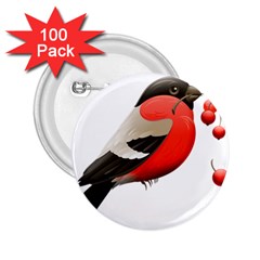 Red Robin Berry Red Berries Bird 2 25  Buttons (100 Pack)  by Wegoenart