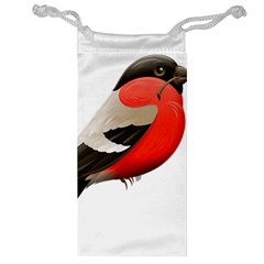 Red Robin Berry Red Berries Bird Jewelry Bag by Wegoenart