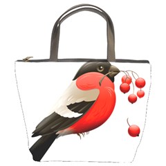 Red Robin Berry Red Berries Bird Bucket Bag by Wegoenart