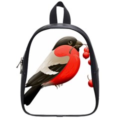 Red Robin Berry Red Berries Bird School Bag (small) by Wegoenart