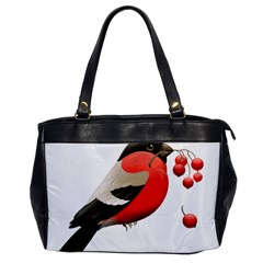 Red Robin Berry Red Berries Bird Oversize Office Handbag by Wegoenart