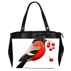 Red Robin Berry Red Berries Bird Oversize Office Handbag (2 Sides) by Wegoenart