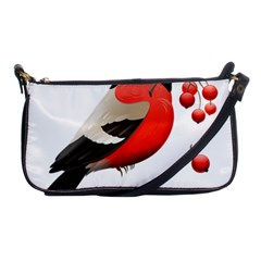 Red Robin Berry Red Berries Bird Shoulder Clutch Bag by Wegoenart