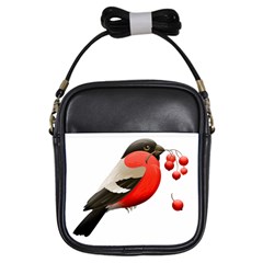 Red Robin Berry Red Berries Bird Girls Sling Bag by Wegoenart