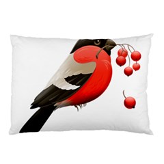 Red Robin Berry Red Berries Bird Pillow Case (two Sides) by Wegoenart