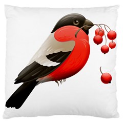 Red Robin Berry Red Berries Bird Large Cushion Case (two Sides) by Wegoenart