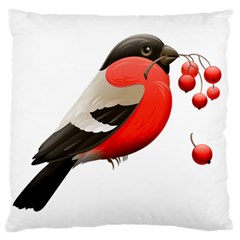 Red Robin Berry Red Berries Bird Large Flano Cushion Case (two Sides) by Wegoenart