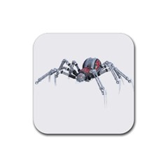 Spider Arachnid Animal Robot Rubber Coaster (square)  by Wegoenart