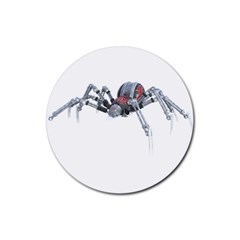 Spider Arachnid Animal Robot Rubber Round Coaster (4 Pack)  by Wegoenart