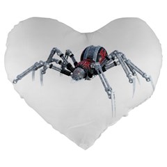 Spider Arachnid Animal Robot Large 19  Premium Heart Shape Cushions by Wegoenart