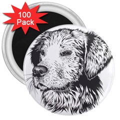 Dog Animal Domestic Animal Doggie 3  Magnets (100 Pack) by Wegoenart