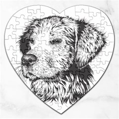 Dog Animal Domestic Animal Doggie Jigsaw Puzzle (heart) by Wegoenart