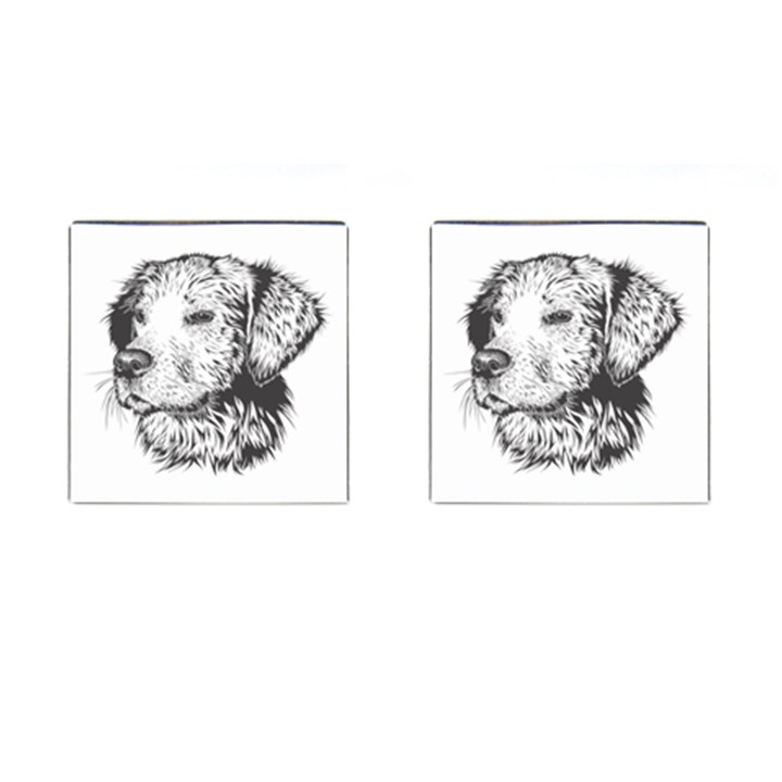 Dog Animal Domestic Animal Doggie Cufflinks (Square)