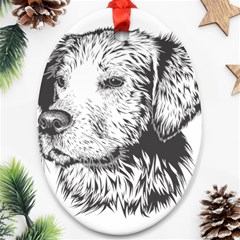 Dog Animal Domestic Animal Doggie Oval Ornament (two Sides) by Wegoenart