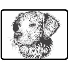 Dog Animal Domestic Animal Doggie Fleece Blanket (large)  by Wegoenart