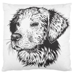 Dog Animal Domestic Animal Doggie Large Cushion Case (two Sides) by Wegoenart