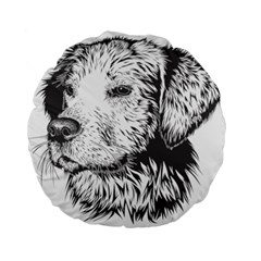 Dog Animal Domestic Animal Doggie Standard 15  Premium Round Cushions by Wegoenart