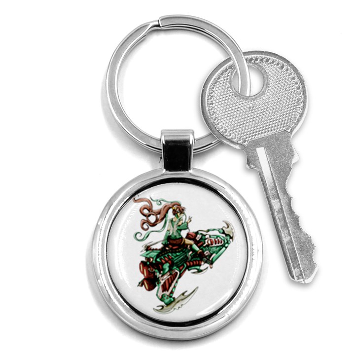 Furry Rocket Spaceship Fairy Key Chains (Round) 