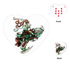 Furry Rocket Spaceship Fairy Playing Cards (heart) by Wegoenart