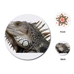 Iguana Portrait Profile Close Up Playing Cards (Round) Front