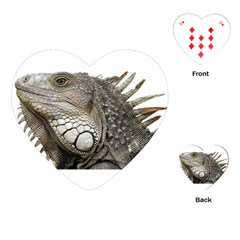 Iguana Portrait Profile Close Up Playing Cards (heart)