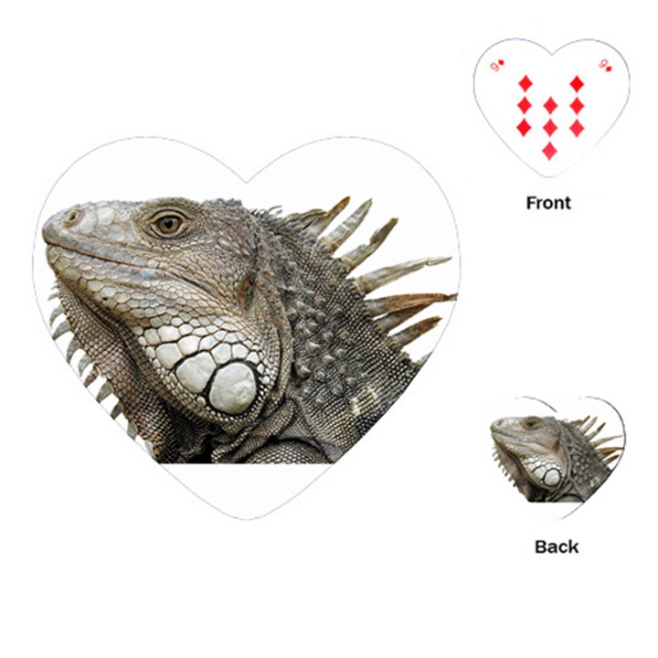 Iguana Portrait Profile Close Up Playing Cards (Heart)