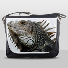 Iguana Portrait Profile Close Up Messenger Bag by Wegoenart