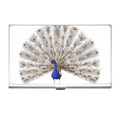 Peacock Colorful Bird Feather Blue Business Card Holder