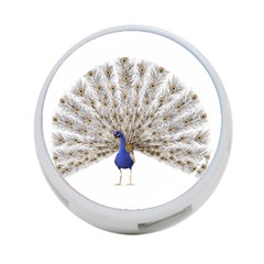 Peacock Colorful Bird Feather Blue 4-Port USB Hub (One Side)