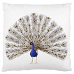 Peacock Colorful Bird Feather Blue Large Flano Cushion Case (One Side) Front