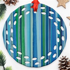 Painted Stripe Ornament (round Filigree) by dressshop