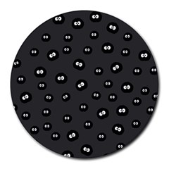 Totoro - Soot Sprites Pattern Round Mousepads by Valentinaart