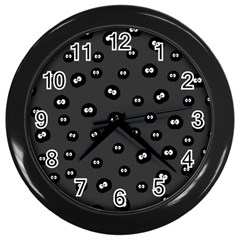 Totoro - Soot Sprites Pattern Wall Clock (black) by Valentinaart