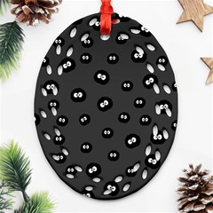 Totoro - Soot Sprites Pattern Ornament (oval Filigree) by Valentinaart