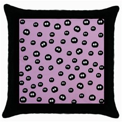 Totoro - Soot Sprites Pattern Throw Pillow Case (black) by Valentinaart