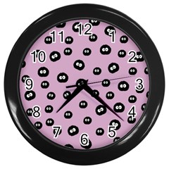 Totoro - Soot Sprites Pattern Wall Clock (black) by Valentinaart