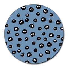 Totoro - Soot Sprites Pattern Round Mousepads by Valentinaart