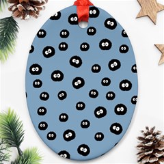 Totoro - Soot Sprites Pattern Oval Ornament (two Sides) by Valentinaart