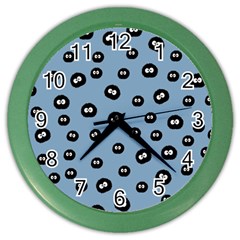 Totoro - Soot Sprites Pattern Color Wall Clock by Valentinaart